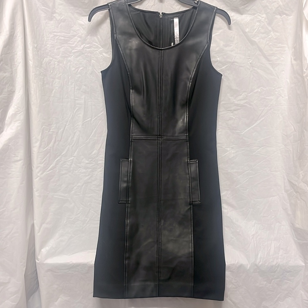 Vintage Kenzie Black Mixed Media Sleeveless Dress